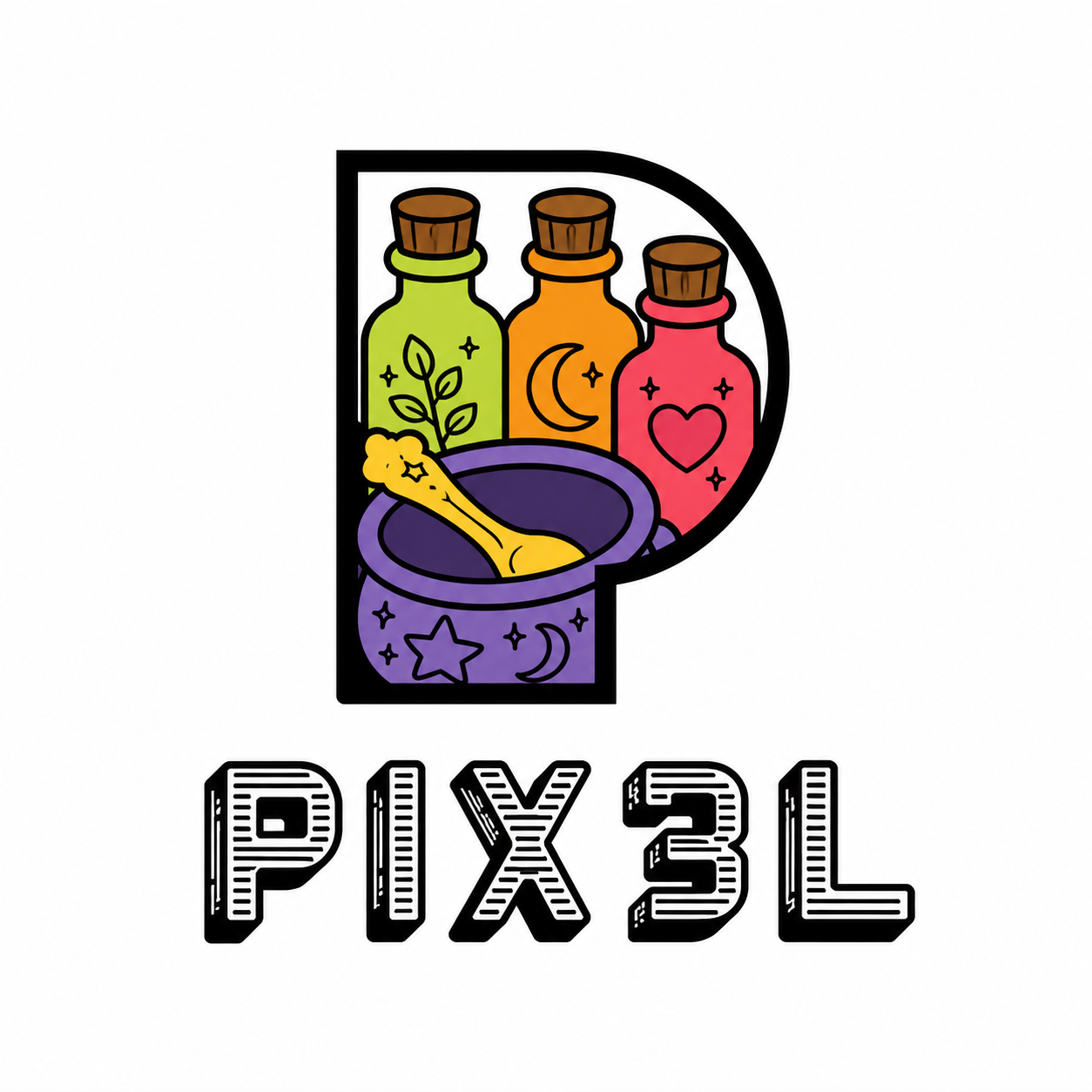 PIX3L potions logo