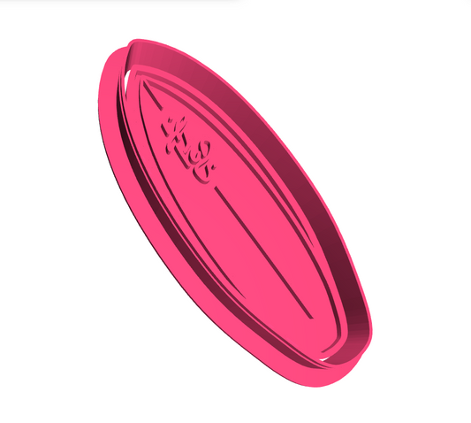 Surfboard with 'SURF' wording cookie cutter & stamp set.