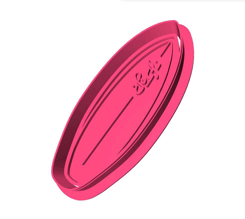 Surfboard with 'SURF' wording cookie cutter & stamp set.