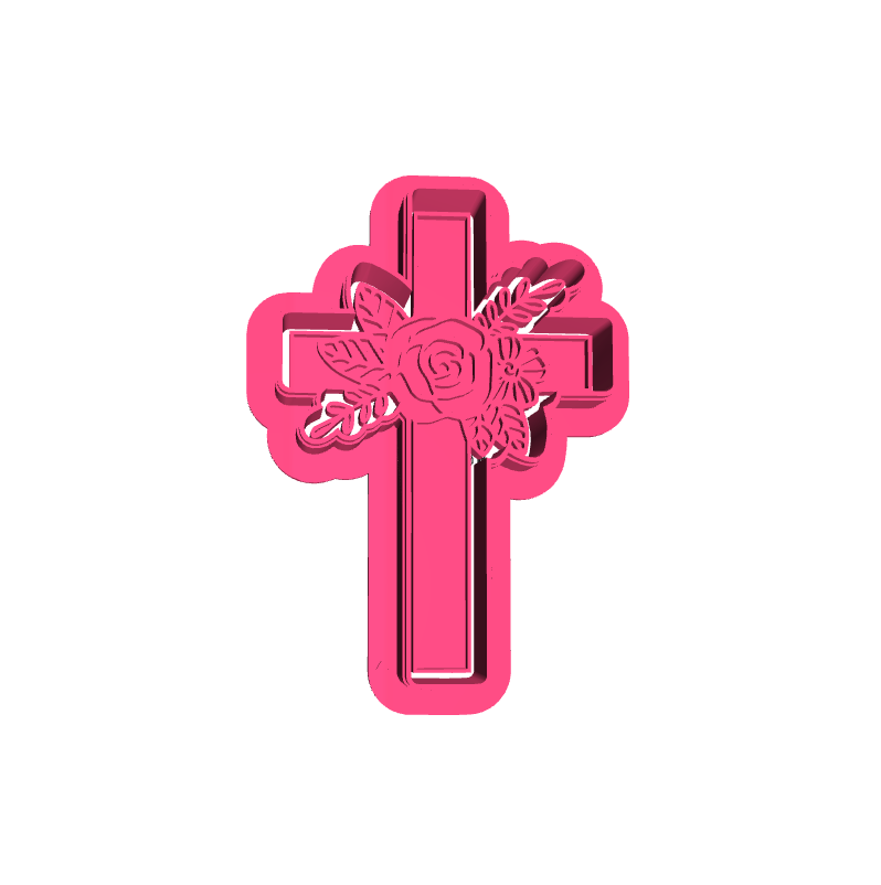 Cross with flower