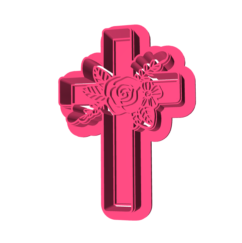 Cross with flower