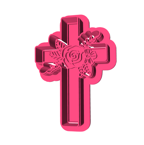 Cross with flower