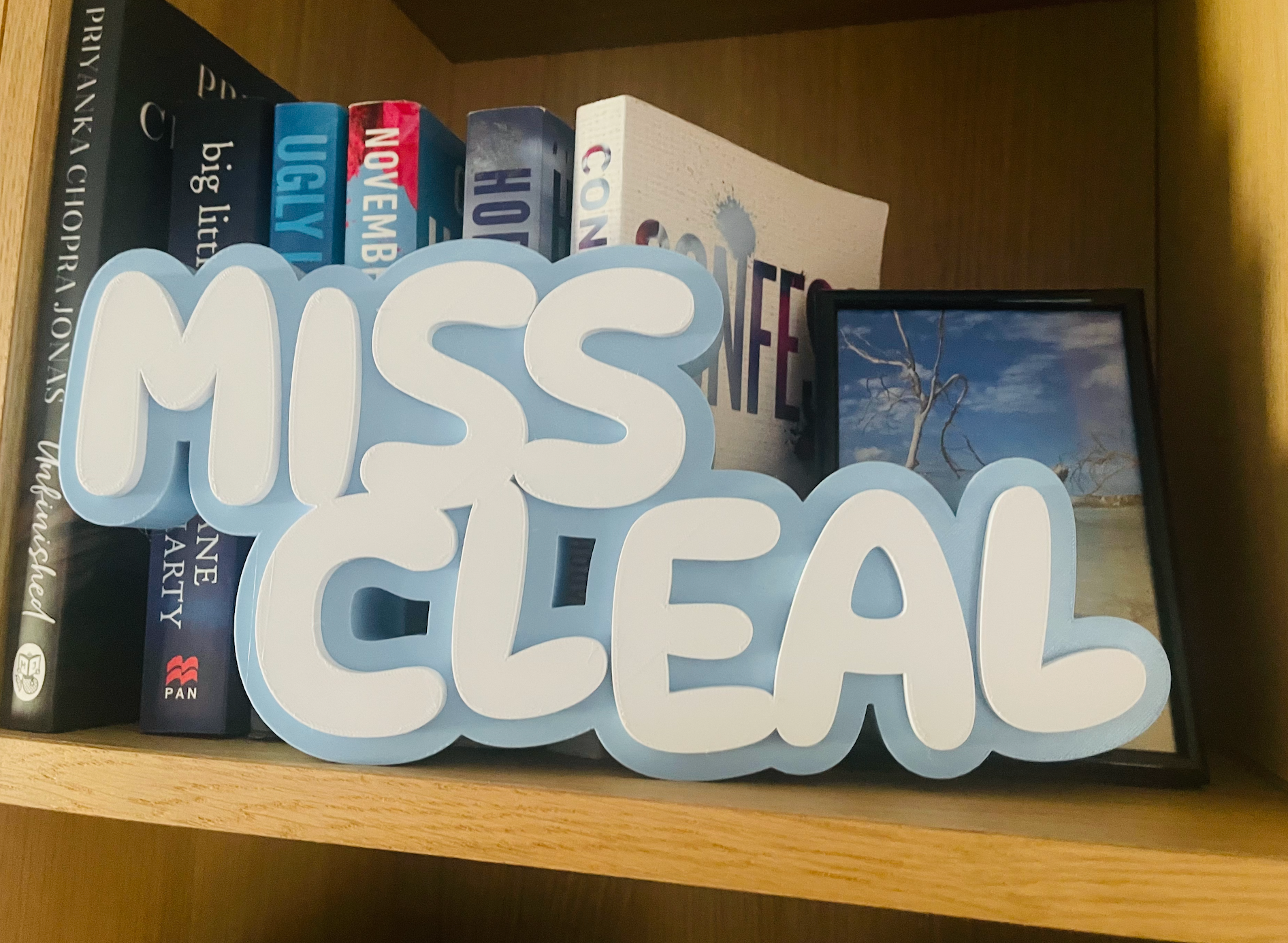 Personalised Teacher Name Sign – 30 cm Desk Display