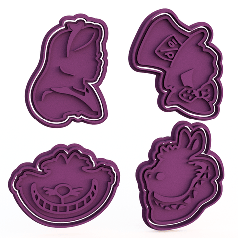 Alice in Wonderland Cookie Cutters & Stamps