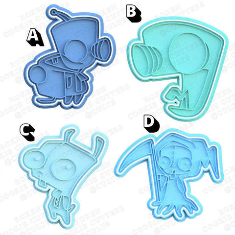 Invader Zim Nickelodeon 90s Cartoon Cutter & Stamp set.